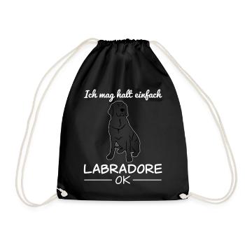 Labrador Hund Hundeliebhaber Spruch Geschenk - Turnbeutel - Schwarz - Vorne