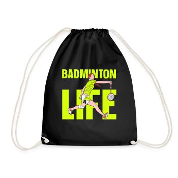 Badminton Life Mama Girl Joueuse de badminton - Sac de sport léger - noir - Devant