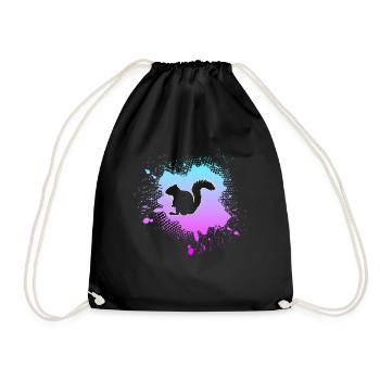 Squirrel - Drawstring Bag - black - Front