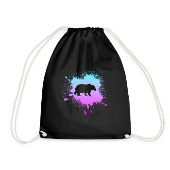 Bear - Drawstring Bag - black - Front