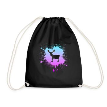 Elk - Drawstring Bag - black - Front