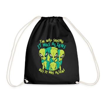 Alien UFO Aliens Außerirdischer - Drawstring Bag - black - Front