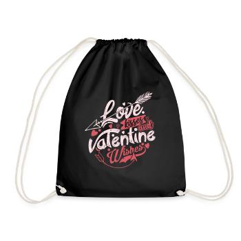 Love Kisses And Valentine Wishes Partner Couples - Drawstring Bag - black - Front
