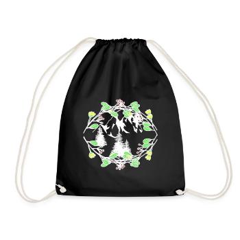 Spring Nature Nature Lovers Alps Mountaineers - Drawstring Bag - black - Front