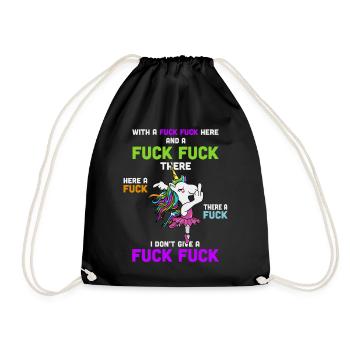 Unicorn funny joke cheeky saying sayings - Drawstring Bag - black - Front