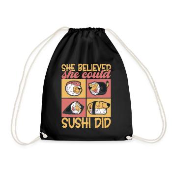 Sushi Kawaii - Sac de sport léger - noir - Devant
