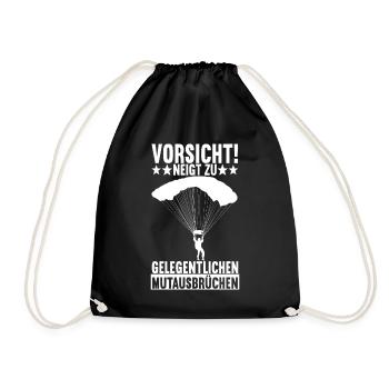 Fallschirmspringer Fallschirmsprung Skydiving - Turnbeutel - Schwarz - Vorne