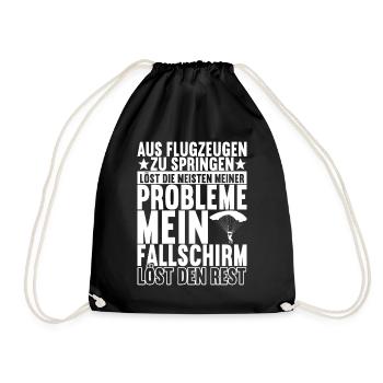 Fallschirmspringer Fallschirmsprung Skydiving - Turnbeutel - Schwarz - Vorne