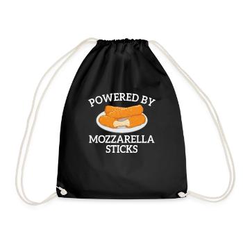 Powered by Mozzarella Sticks, Mozzarella Sticks - Turnbeutel - Schwarz - Vorne