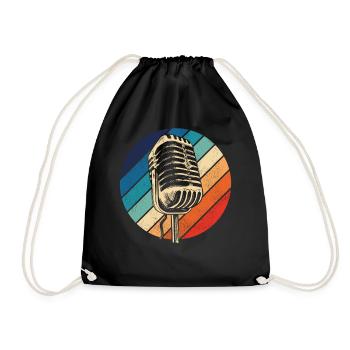 Karaoke Singer Microphone Vocalist - Drawstring Bag - black - Front