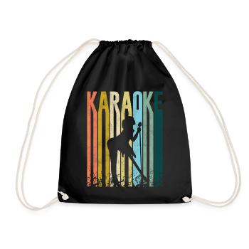 Karaoke Singer Retro Vintage - Turnbeutel - Schwarz - Vorne