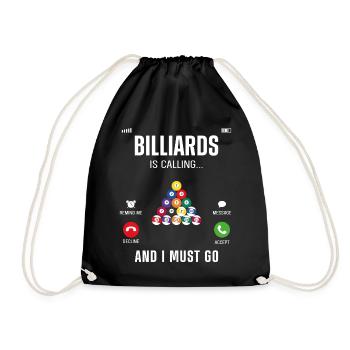 Billiards Pool Player Ball - Drawstring Bag - black - Front