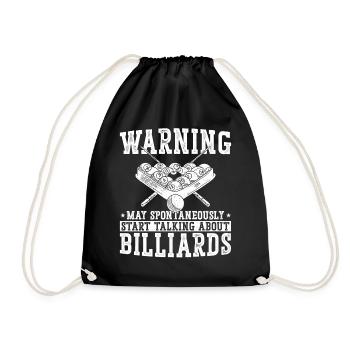 Billiards Pool Player Ball Vintage - Drawstring Bag - black - Front