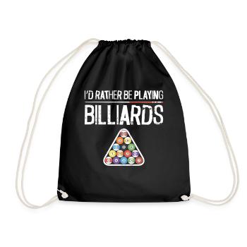 Billiards Pool Player Ball I'd - Drawstring Bag - black - Front