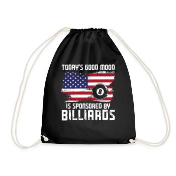 Billiards Pool Player Ball Vintage - Drawstring Bag - black - Front