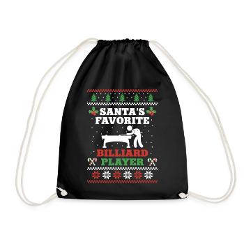 Billiards Pool Player Ball - Drawstring Bag - black - Front