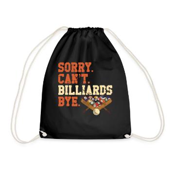 Billiards Pool Player Ball Vintage - Drawstring Bag - black - Front