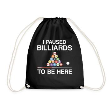 Billiards Pool Player Ball I - Drawstring Bag - black - Front