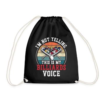 Billiards Pool Player Ball Retro - Drawstring Bag - black - Front