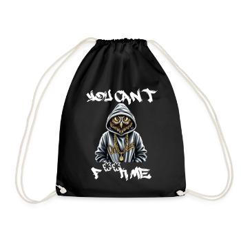 Owl - Drawstring Bag - black - Front
