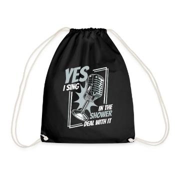 Vocal music singer singing - Drawstring Bag - black - Front