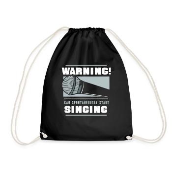 Vocal music singer singing - Drawstring Bag - black - Front