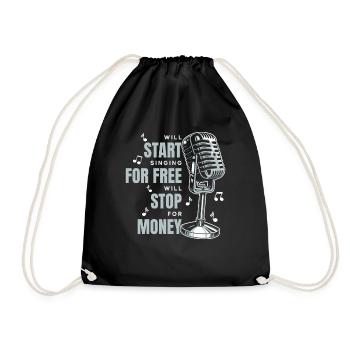 Vocal music singer singing - Drawstring Bag - black - Front