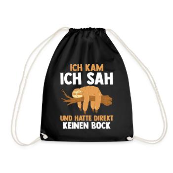 Ich Kam Ich Sah Und Hatte Direkt Keinen Bock Fault - Turnbeutel - Schwarz - Vorne