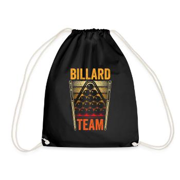 Billard-Team Pool Billard Billiard Spieler - Turnbeutel - Schwarz - Vorne