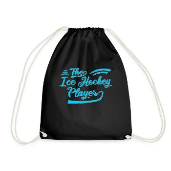 Der Eishockey Spieler - Turnbeutel - Schwarz - Vorne