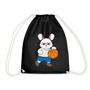 Basketball Enfants Lapin Drôles d’animaux | Sports | K - Sac de sport léger - noir - Devant