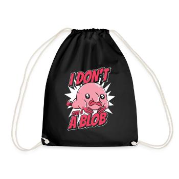 Blobfish Fish Funny Blob Blobby Blobfish - Drawstring Bag - black - Front