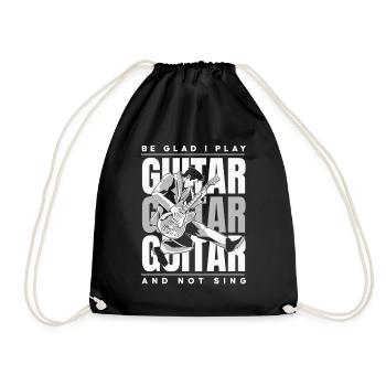 Guitar Guitarist Musician Acoustic Guitar Instruments - Drawstring Bag - black - Front