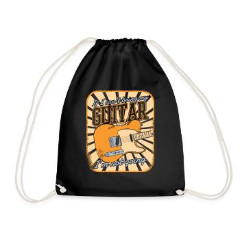Guitar Guitarist Musician Acoustic Guitar Instruments - Drawstring Bag - black - Front