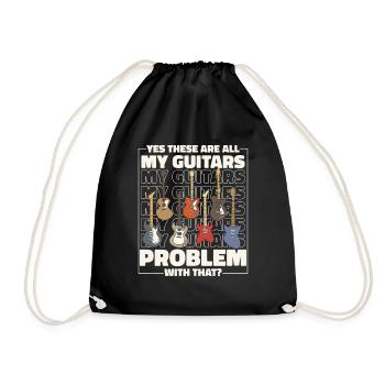 Guitar Guitarist Musician Acoustic Guitar Instruments - Drawstring Bag - black - Front