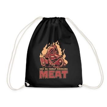Meat Smoking BBQ Grill Smoke Beef Smoker - Drawstring Bag - black - Front