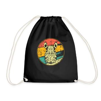 Rhinoceros - Drawstring Bag - black - Front