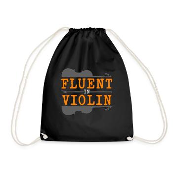 Violin Fluent In Violin Classical Music Violinist - Drawstring Bag - black - Front