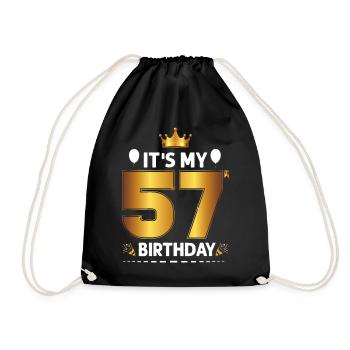 57 Anniversaire 57 ans Joyeux anniversaire - Sac de sport léger - noir - Devant