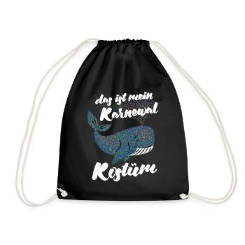 Fastnacht - Karneval - Karnewal - Wortspiel - Turnbeutel - Schwarz - Vorne