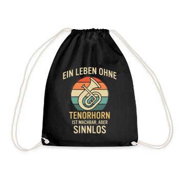 Tenorhorn Tenorhornspieler Tenorhornist - Turnbeutel - Schwarz - Vorne