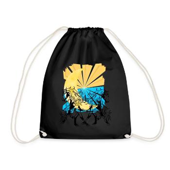 Fantaisie céleste Croissant de Lune Cheval Cheval - Sac de sport léger - noir - Devant