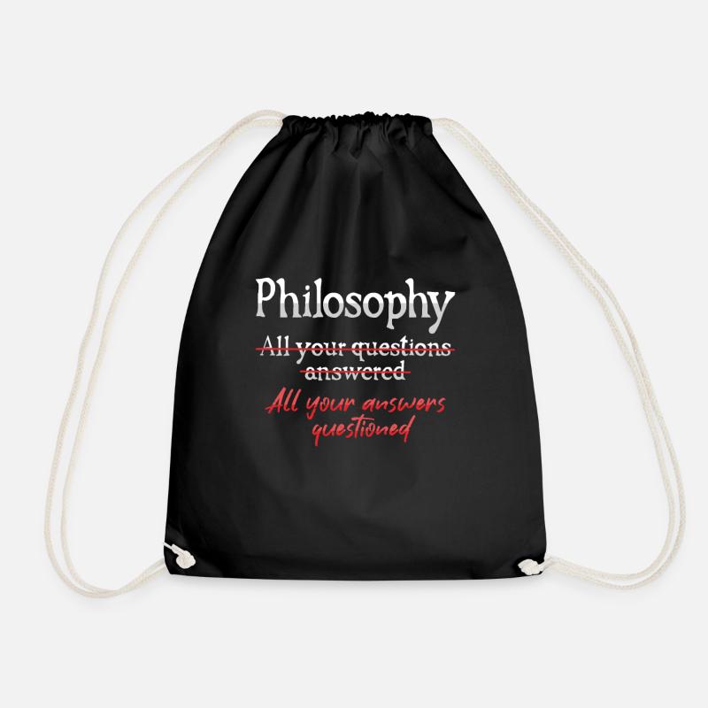 Philosophisches Frage - Turnbeutel - Schwarz