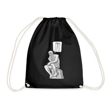 Denker Statue Hose Design für einen Philosophen - Turnbeutel - Schwarz - Vorne