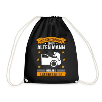 Lackierer Alter Mann Spruch Herren Geschenk - Turnbeutel - Schwarz - Vorne