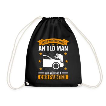 Painter Old Man Saying Men's Gift - Drawstring Bag - black - Front