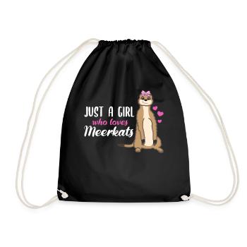 Meerkat Saying Gift Ladies Girl - Drawstring Bag - black - Front