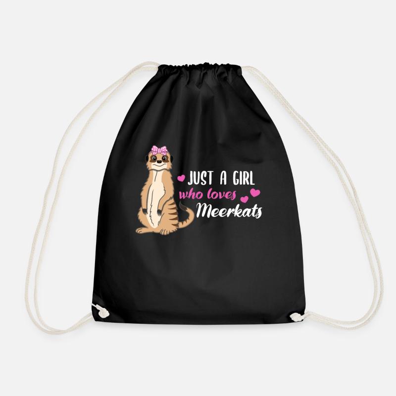 Erdmännchen Spruch Geschenk Damen Mädchen - Turnbeutel - Schwarz