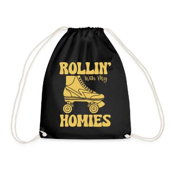 Roller Skating - Rollin With My Homies - Turnbeutel - Schwarz - Vorne