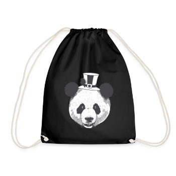 Asien Neujahr Pandabär Bär Glücksbringer China - Turnbeutel - Schwarz - Vorne